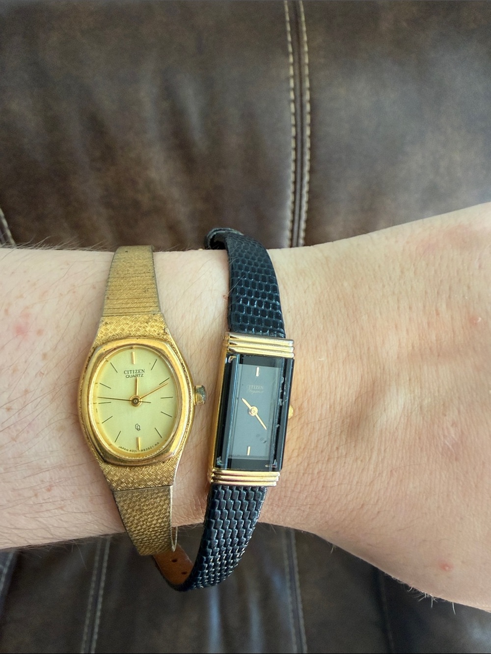 2pc LOT •CITIZEN• Elegance + Quartz Wristwatches >> hand work; batteries dead